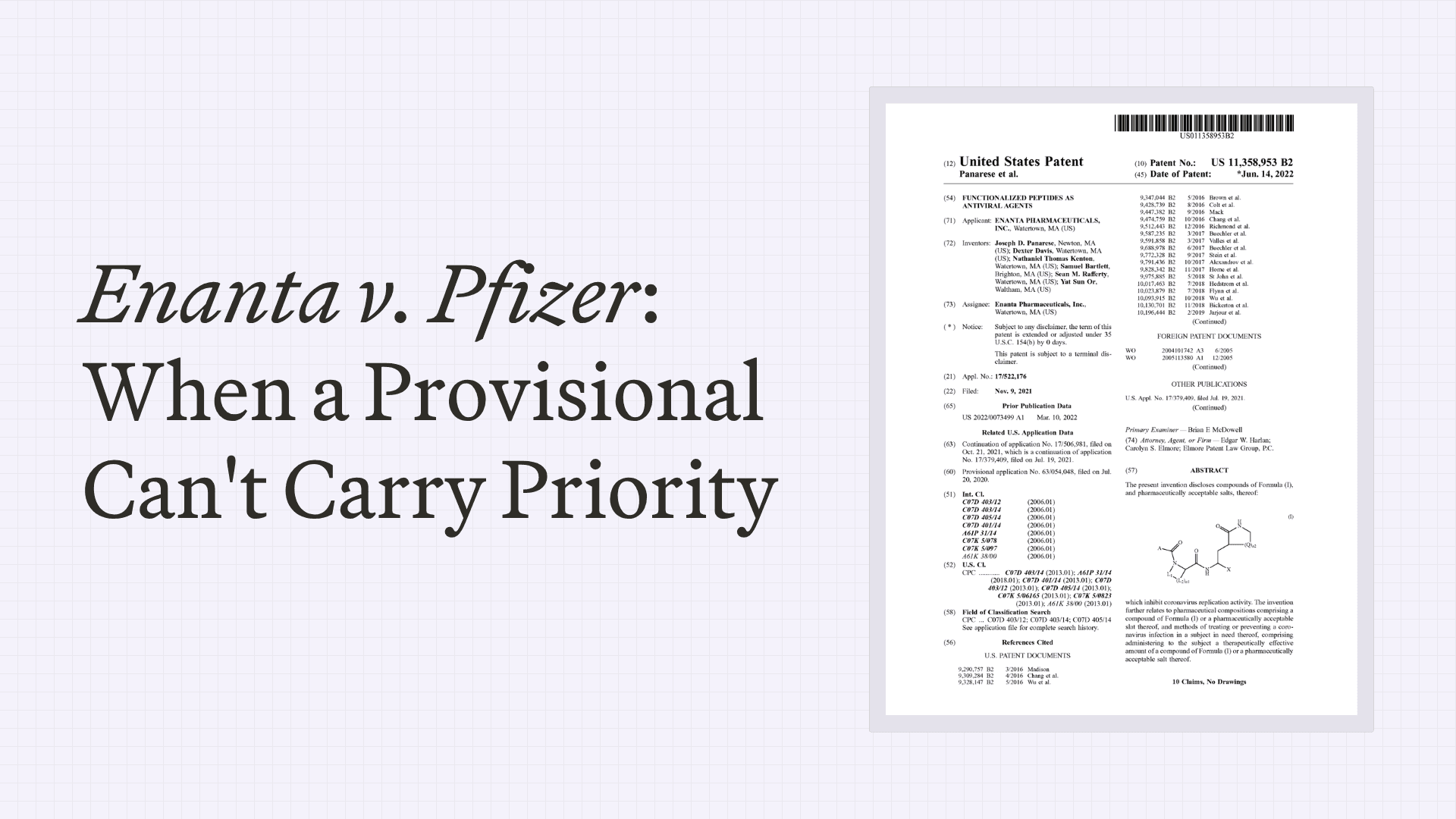 Enanta v. Pfizer: When a Provisional Can't Carry Priority